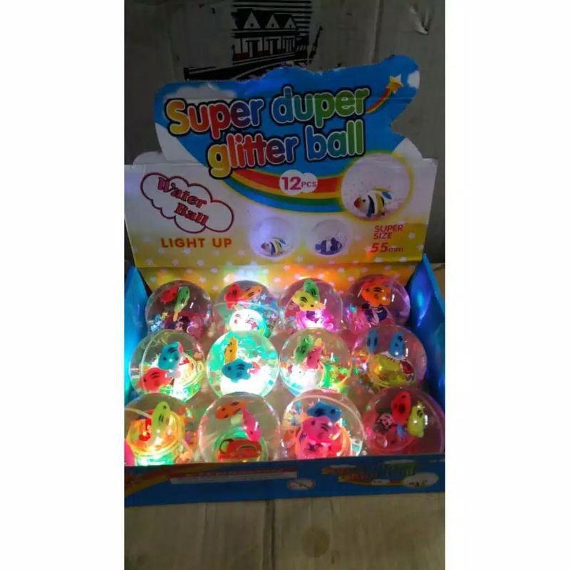 Super duper glitter ball-water ball / bola bekel nyala 65mm - bola air
