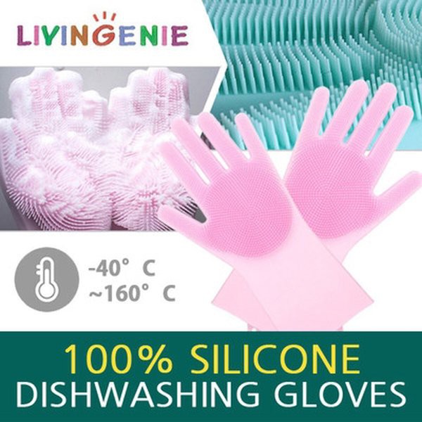 Magic Gloves Brush Sarung Tangan Cuci Livingenie Silicone Karet glove