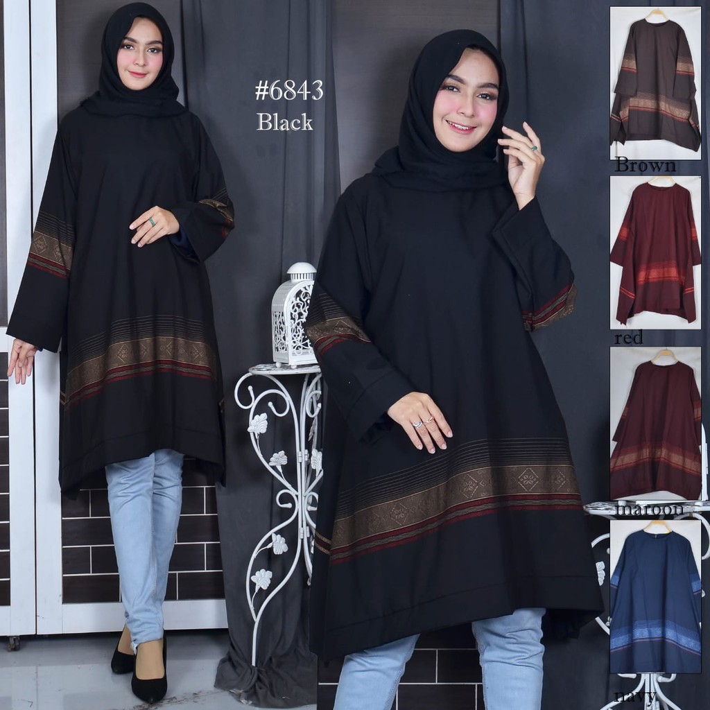 TUNIK JUMBO. WK PR 6843. BAHAN KATUN PREMIUM TENUN IMPORT, TEBAL. LD 120 CM.REAL PICT. TUNIK MURAH