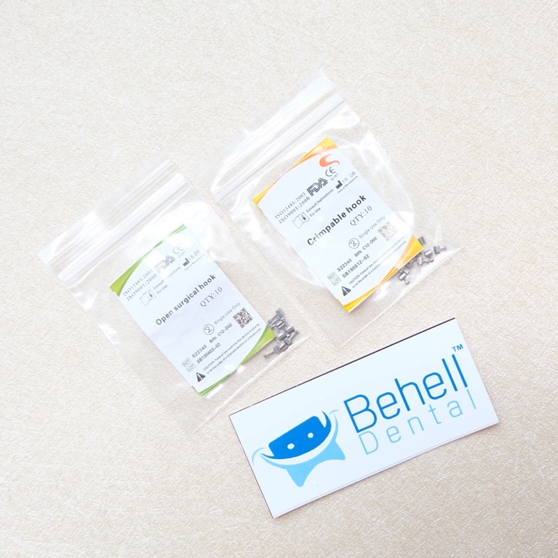 BEHELLDENTAL DENTAL SLIDING CRIMPABLE HOOK ORTHO SHORT LONG - Crimpables Hook Antena Kecil Orthodontic 2mm 3mm - Orthodontics Behel Bracket Braces Kawat Gigi Original ANTI KARAT