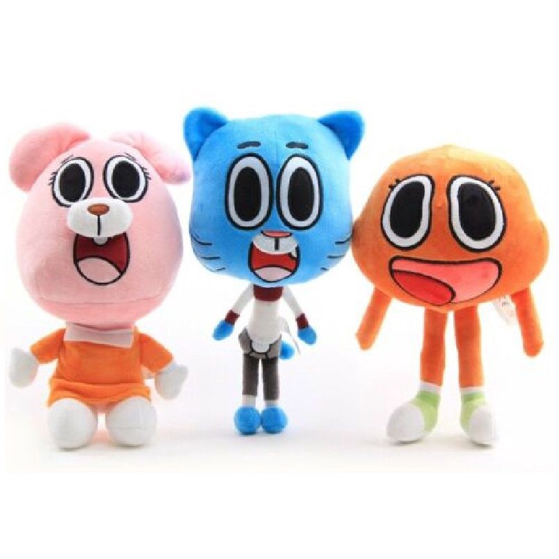 【New！！！】25cm The Amazing World Of Gumball Darwin Plush Toy Soft Stuffed Doll Kids Gift