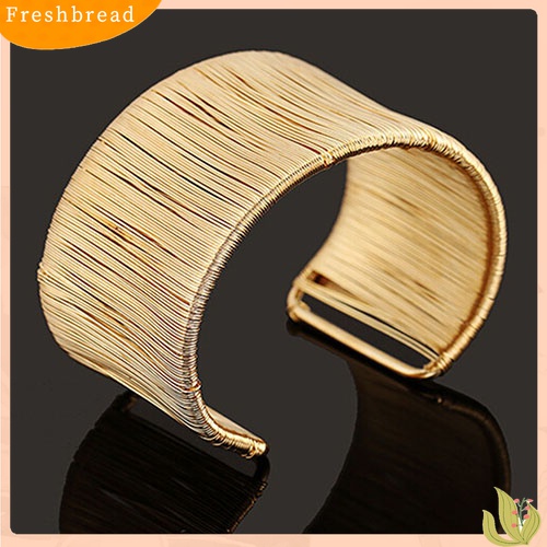 [TERLARIS]Women's Handmade Wire Opening Bangle Punk Golden Silver Alloy Upper Arm Bracelet