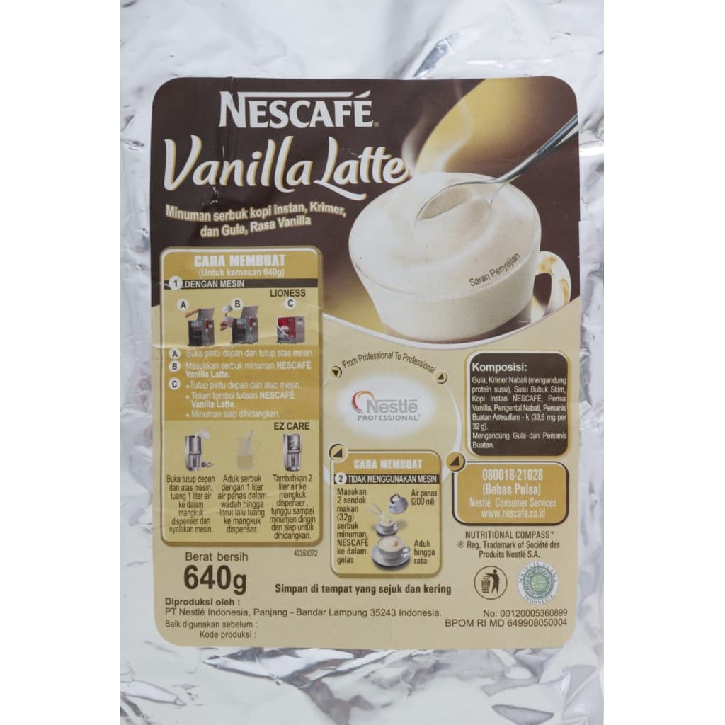 

Nescafe Vanilla Latte Nestle Pro 640gr