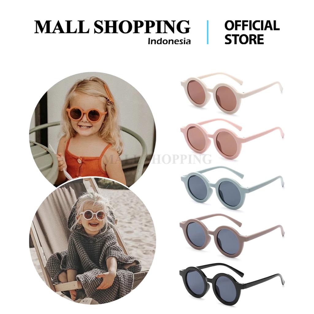 (COD) Kacamata Anak Kids Fashion Kacamata Bulat Unisex Kacamata Hitam MALL SHOPPING