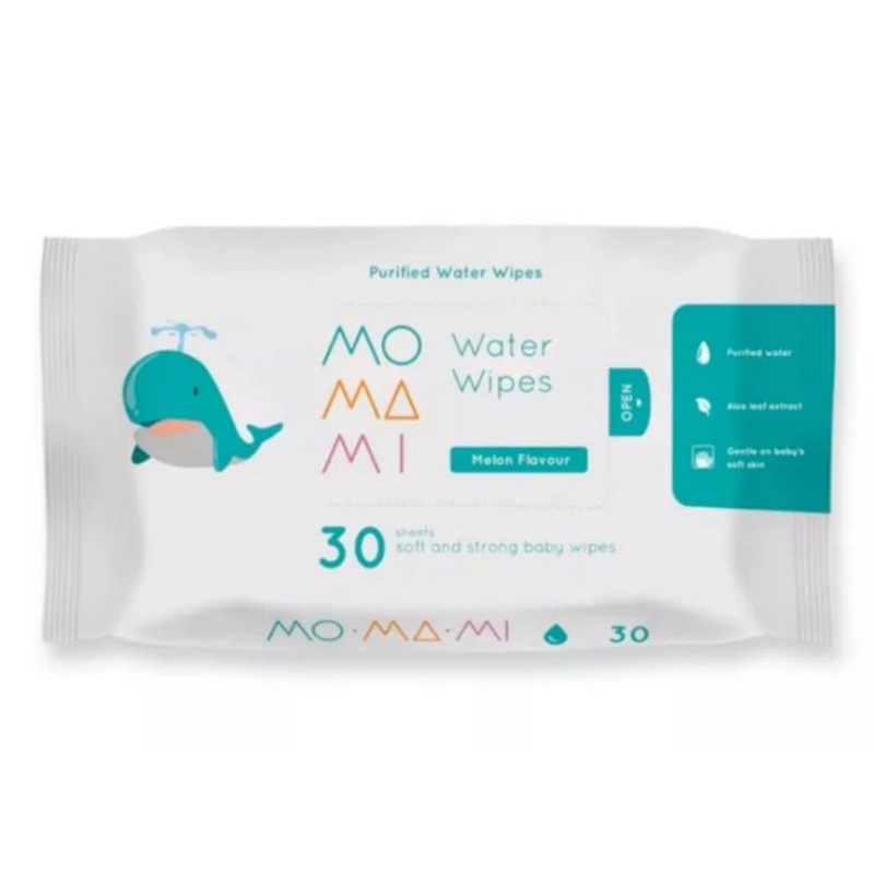 Momami Water Wipes isi 30 / Tisu basah Food Grade / Tisu Basah Saat Menyusui / Tisu basah Bayi