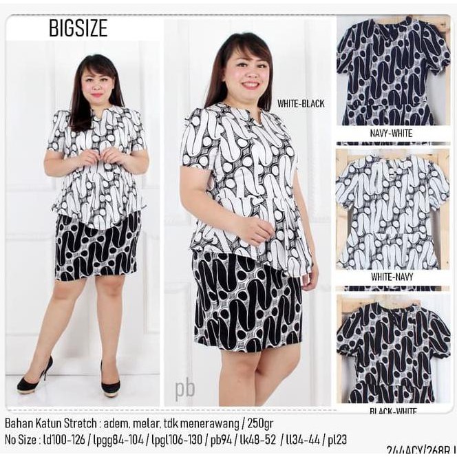 New Big Size Dress Batik Jumbo 268RJ QR0856