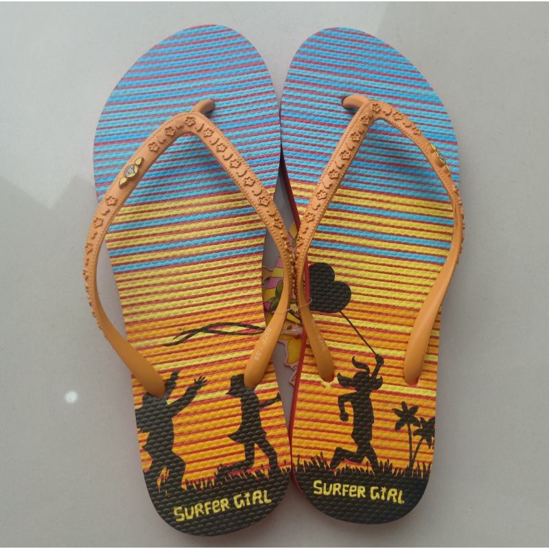 Sandal Jepit Ando Anak & Dewasa Surfer Girl Catch The Kite Zinia Orange