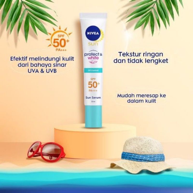 [30ml] Nivea Sunscreen | Sunblock | Sun Serum | Sun Protect &amp; White Spf 50++ PA+++