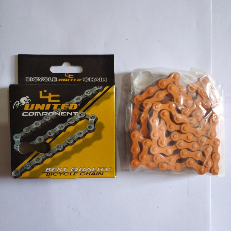 RANTAI SEPEDA SINGLE SPEED FIXIE BMX ORANGE UNITED