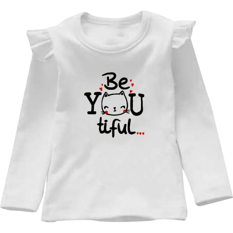 Atasan Kaos Anak Perempuan Lengan Panjang 1-14Tahun Model Kerutan/Atasan Bestie Kids Matt Babyterry/Good Quality