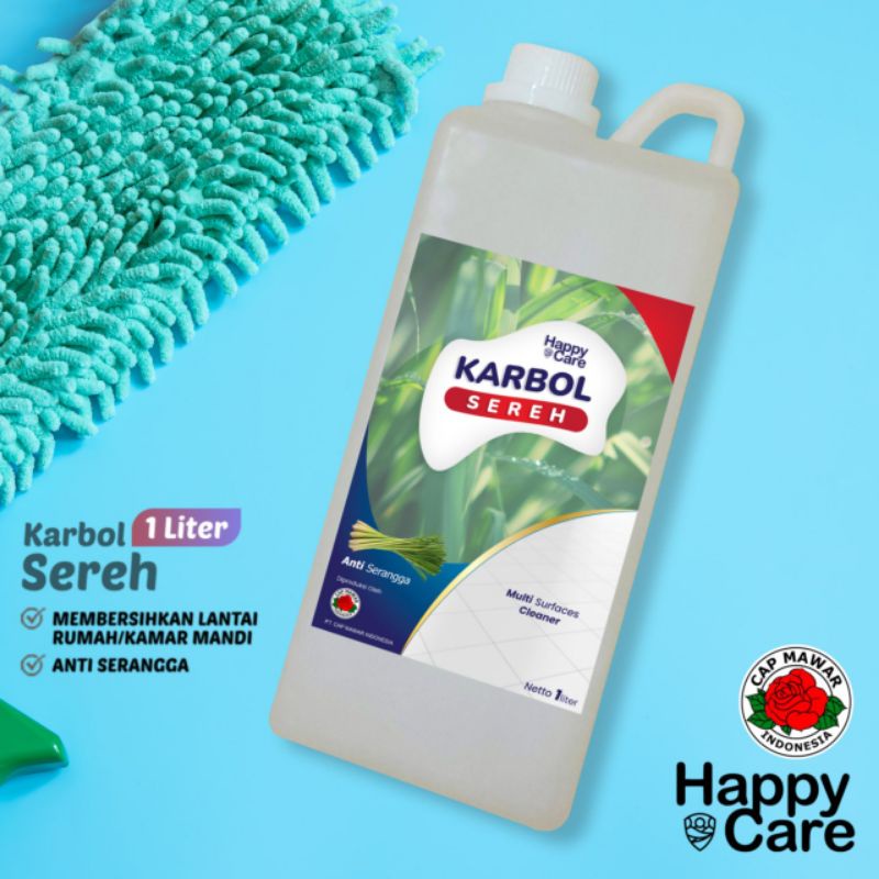 KARBOL PEMBERSIH LANTAI  1 LITER  HAPPY CARE / PEMBERSIH LANTAI / KARBOL LANTAI