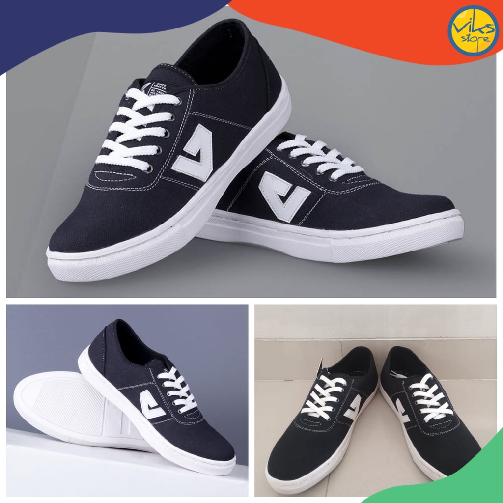 Sepatu Sneakers Casual Pria Wanita  Sepatu Kasual Formal Sport Santai Tali Warna Hitam Fashion Alas Kaki Pria Wanita Laki Laki Cowok Cewek Kuzatura Kanvas Original