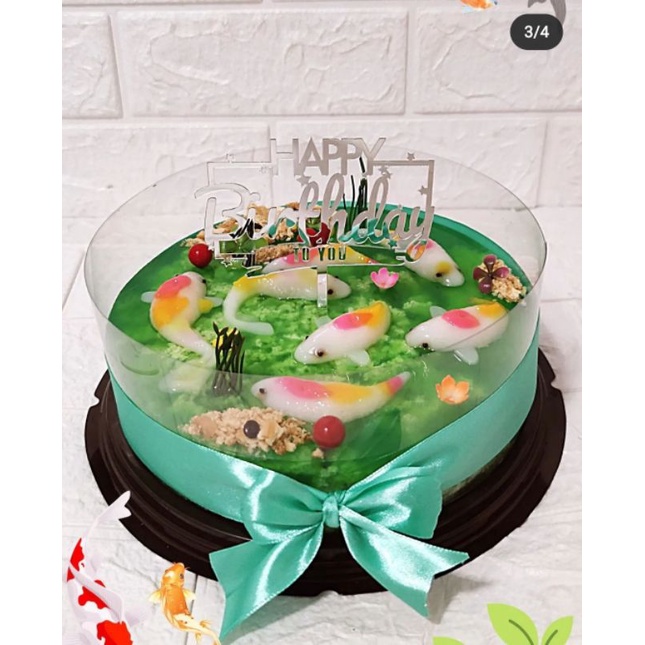 

Hampers puding lumut ikan koi/hamper puding coconut pandan/kado ulang tahun/souvenir kado natal imlek lebaran idul fitri/ birthday cake/puding ultah murah/hantaran