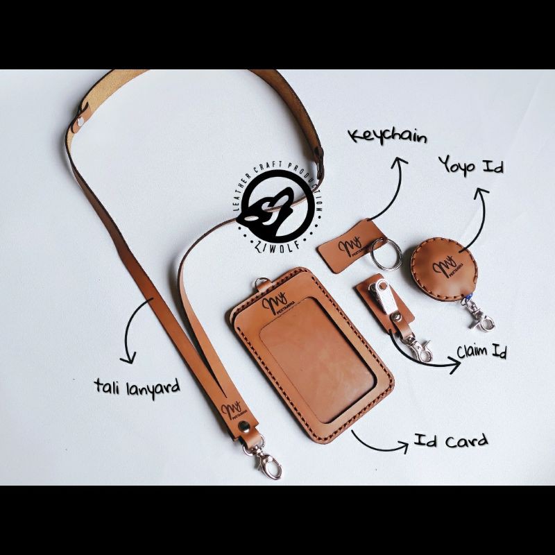 

id card kulit asli- name tag kulit- card holder- id card holder - id card kulit handmade