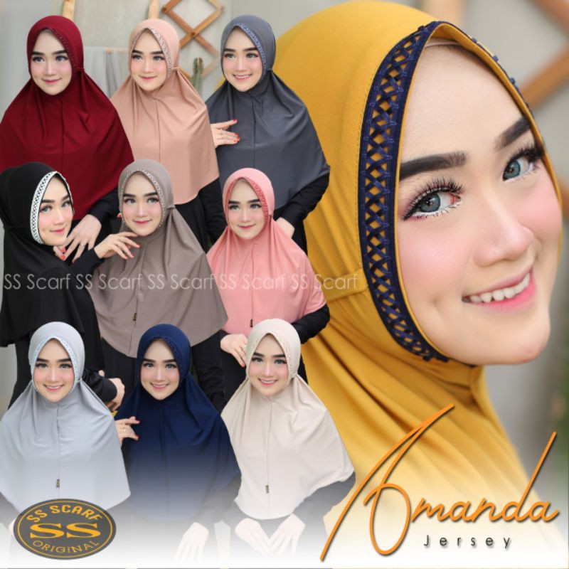 ORI SS SCARF Jilbab Terbaru Hijab Tali Kekinian Bergo Maryam Non Pet Bahan Jersey