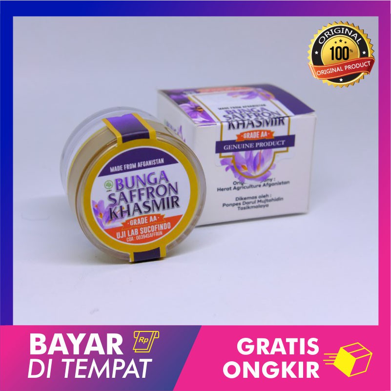 

Bunga Saffron Khasmir Asli 100% Grade AA Made From Afganistan Safron Terbaik