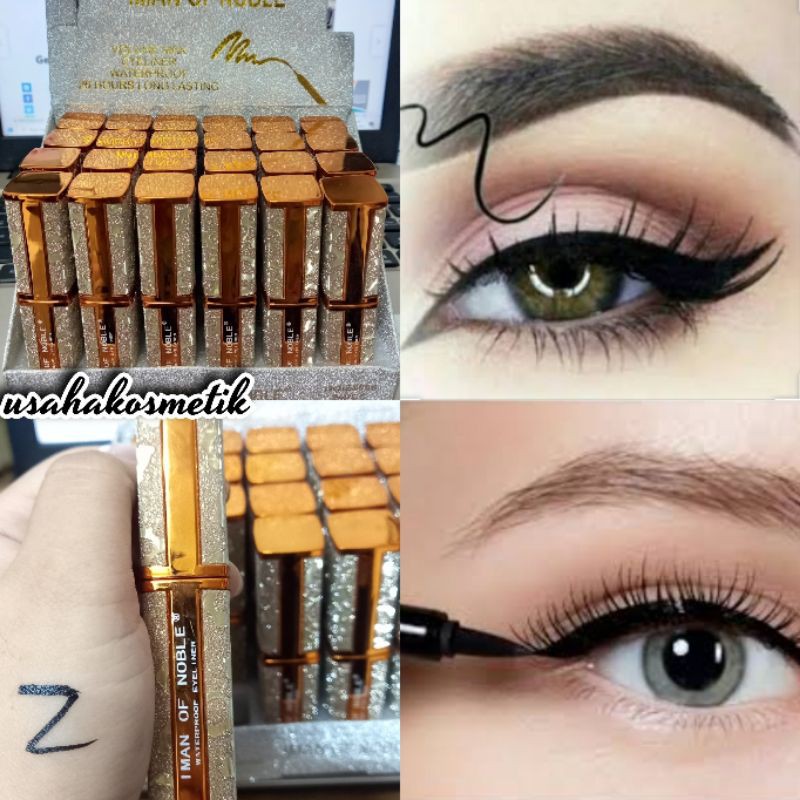 TERMURAH EYELINER SUPER WATERPROOF LONG LASTING IMAN OF NOBLE COVER EMAS BATIK NO.E8066