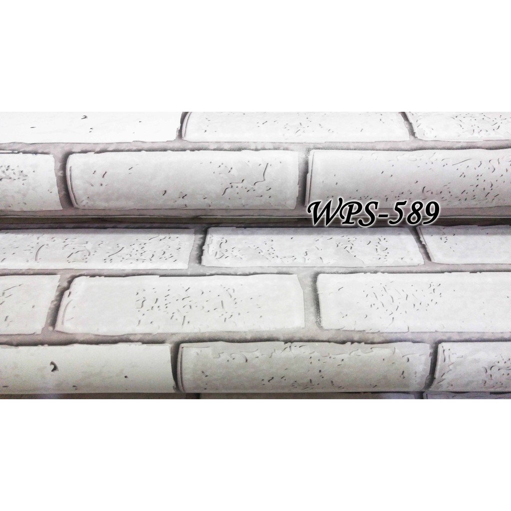 METH WPS589 BATA PUTIH 3D WALLPAPER STICKER WAL PAPER DINDING STICKER DINDING STIKER HIASAN DEKORASI RUANGAN TEMBOK-7