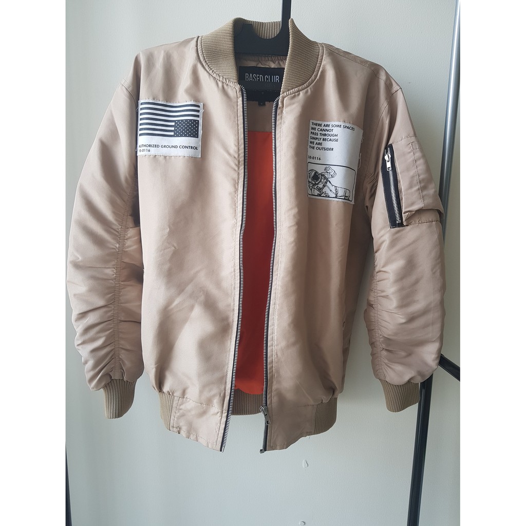 Jaket Bomber Based Club - Size S - Beige