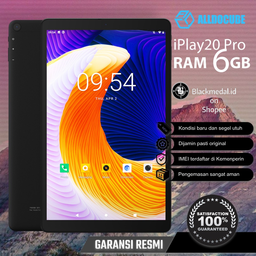 Tablet 10 inch Asli Alldocube IPlay 20 Pro RAM 6GB ROM 128GB SC9863A Octa Core 4G LTE Layar IPS