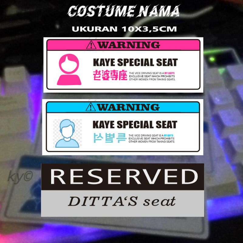

Stiker Special Seat Costume/ Request Nama