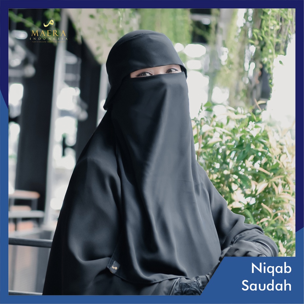 Jual Niqab Saudah Cadar Bandana Jetblack Sifon Silk Premium By Maera Indonesia Shopee Indonesia