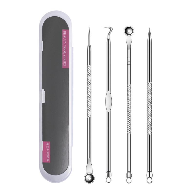 Pinset Komedo 4 Pcs Alat Pencabut Pembersih Jerawat Stainless Steel
