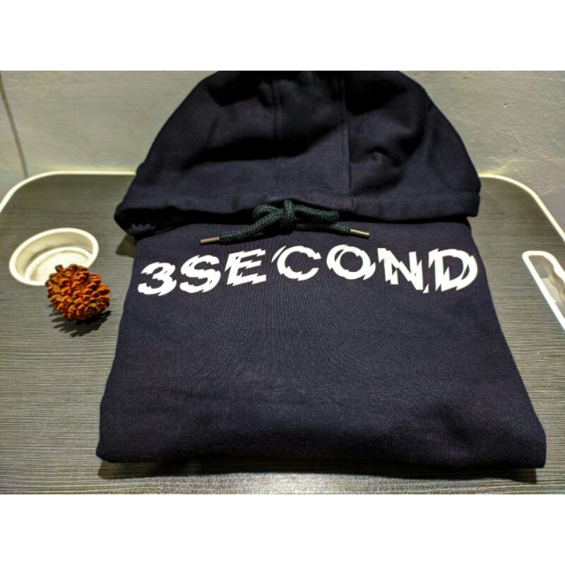 jaket hoodie 3second murah original 100% hitam