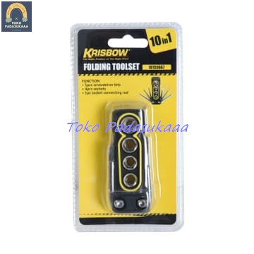 Krisbow Folding Toolset connecting rod Obeng Plus Minus