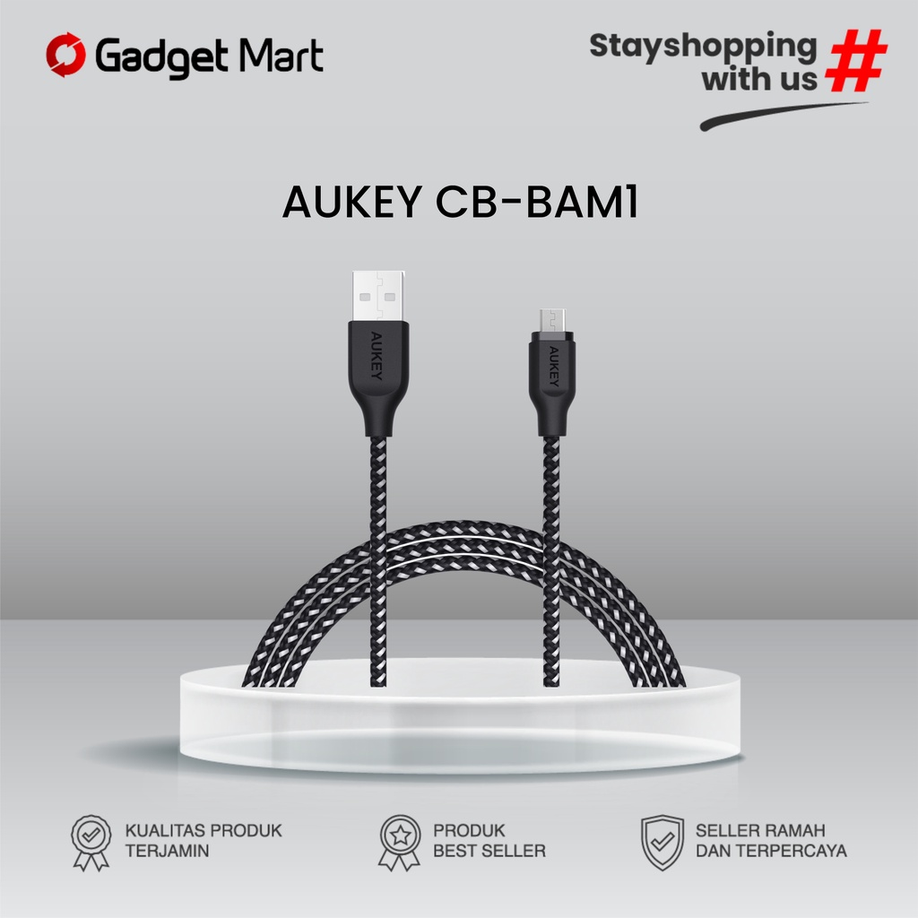 Kabel Charger Micro AUKEY CB-BAM1 1M High Performance Braided