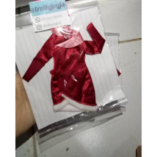 Baju blythe blyth icy doll red dress fairy