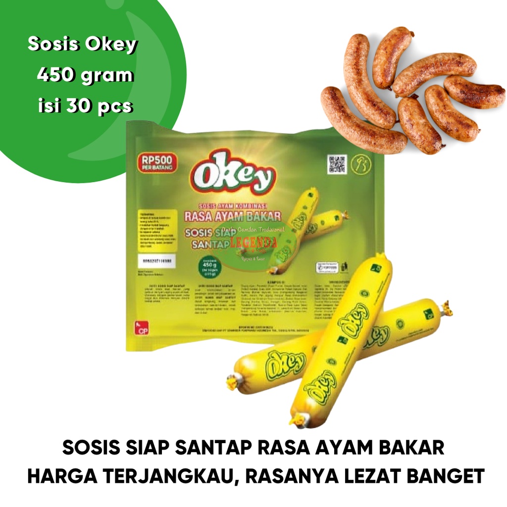 Sosis Okey Fiesta Ayam Bakar Siap Santap 450 gram isi 30 siap saji kombinasi enak bergizi so good mu