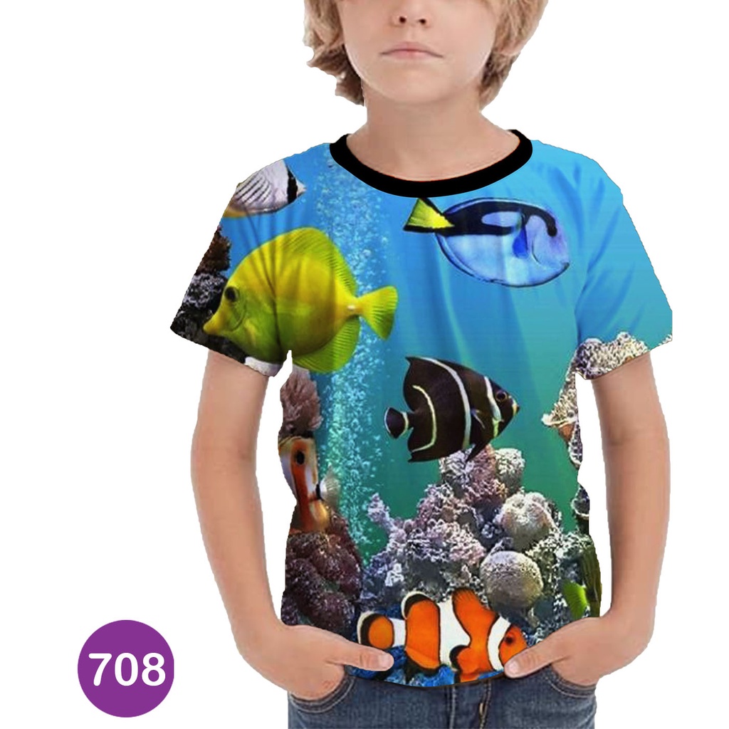 Baju Anak Ikan Hias Baju 3D Ikan Nemo Terumbu Karang #COWO-708