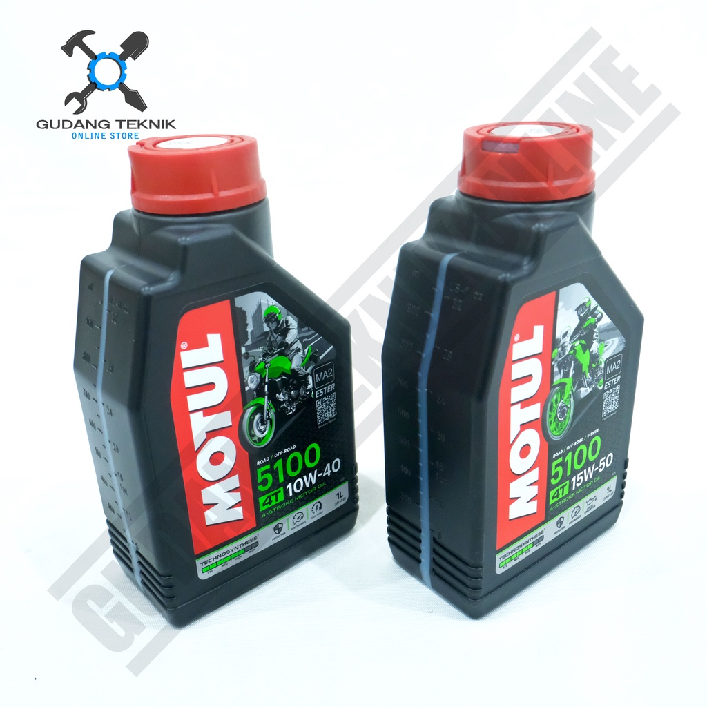 MOTUL Oli Mesin 4T 5100 ESTER 10W40 1L / MOTUL Oli Motor 15W50 1000ML 10W-40 15W-50 1Liter