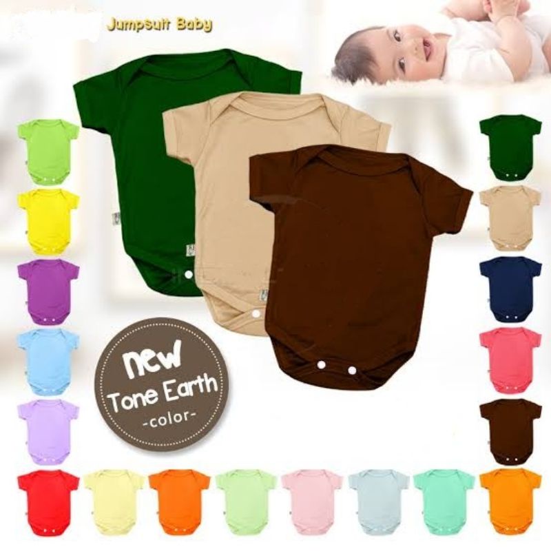 Jumpsuit Bayi Baru Lahir/Bodysuit Polos/Baju Bayi Laki-Laki Perempuan/Bahan Katun 100% Jumper Murah