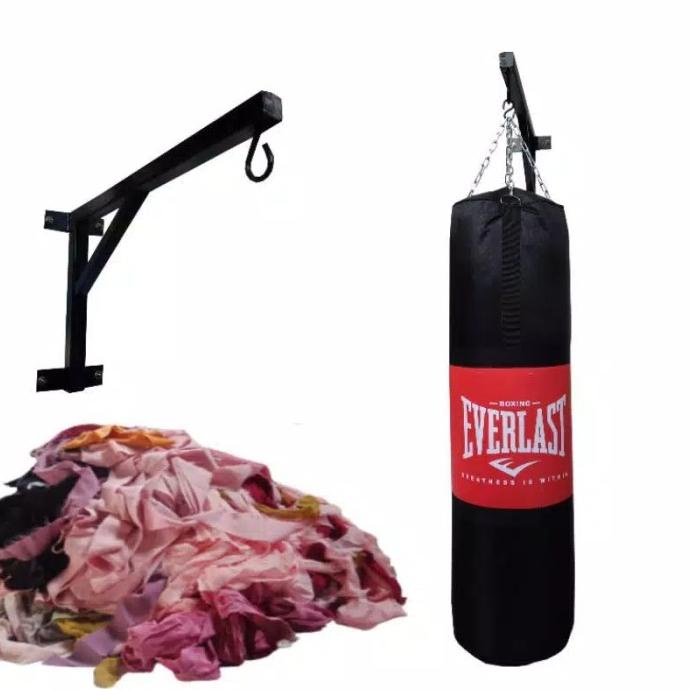 [COD] paket hemat samsak MMA muathai 100cm plus isi plus gantungan brecket TERLENGKAP Kode 557