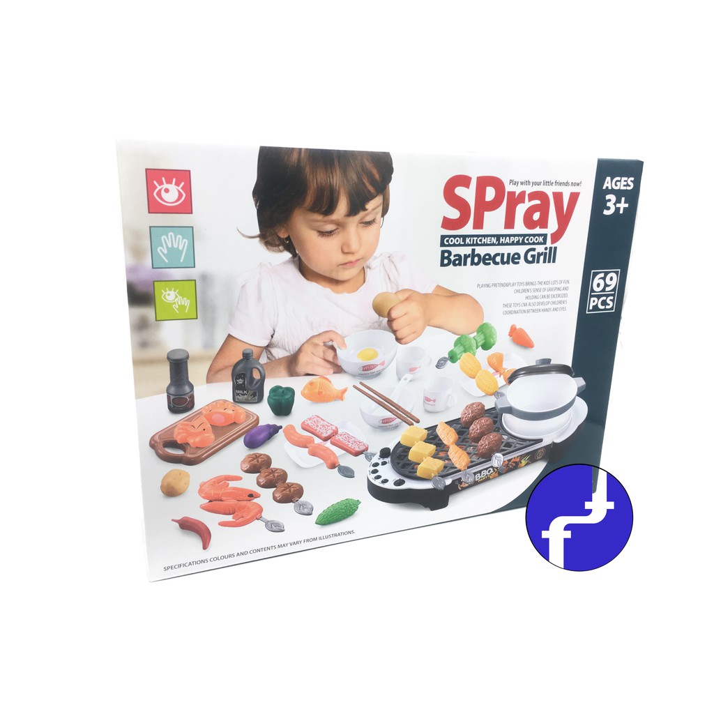 Mainan Anak Spray Barberque Grill BBQ Happy Cook Kintan Shaburi 5721