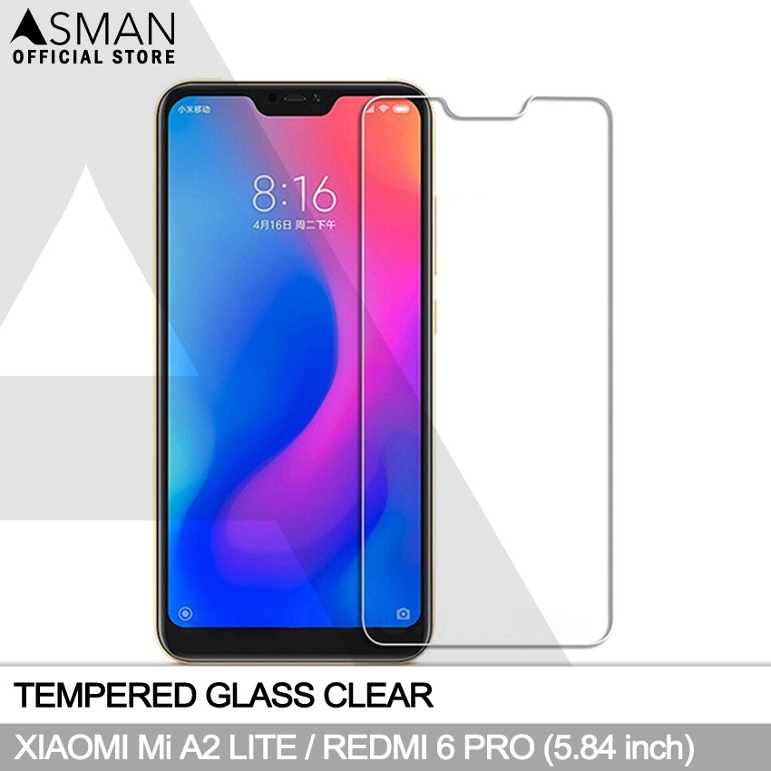 Tempered Glass Xiaomi Mi A2 Lite / Redmi 6 Pro (5.84&quot;) | Anti Gores Pelindung Layar Kaca - Bening