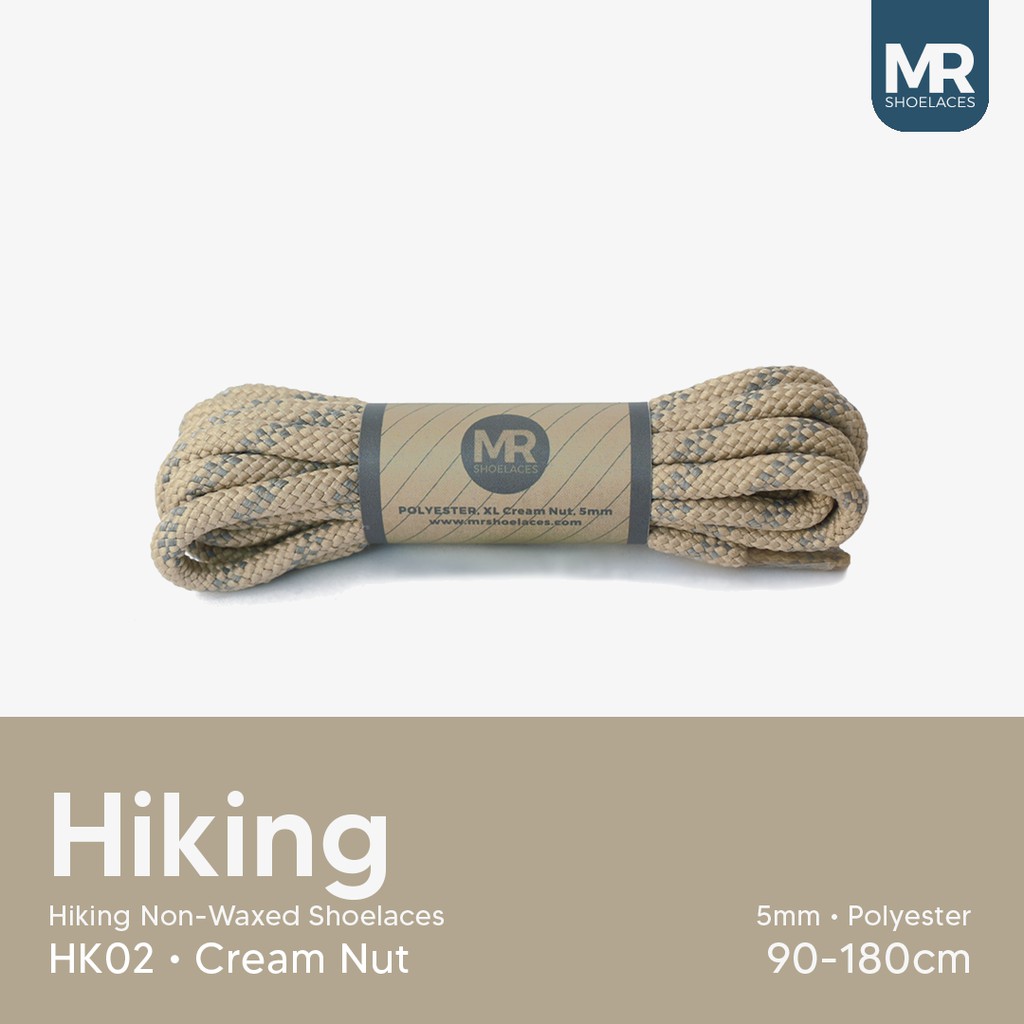 MR Shoelaces HK02 Cream Nut (Krem) Tali Sepatu Hiking Motif 4-5mm 90cm 100cm 120cm 150cm 180cm