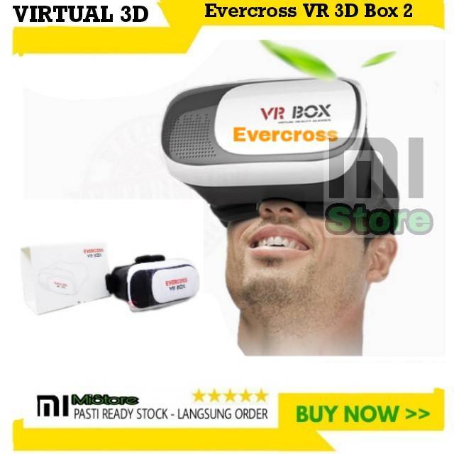 Murah ! VR BOX EVERCROSS 3D - Virtual Reality glases Vr box 3D 2 VR Game Hp Android Ios