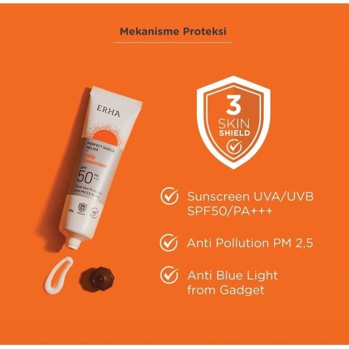 ERHA Perfect Shield Helios Daily Sunscreen 30gr Krim Wajah Dilengkapi Dengan SPF 50PA++