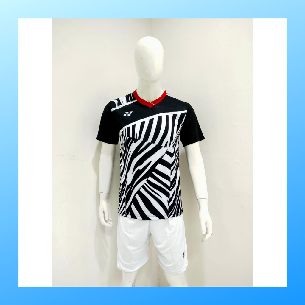 Kaos badminton pria jersey bulutangkis baju dan celana setelan wanita dewasa t-shirt outfit seragam jarsey kostum olahraga pakaian apparel sport jersy bulu tangkis casual jersi sudirman cup suit Y168 putih polos