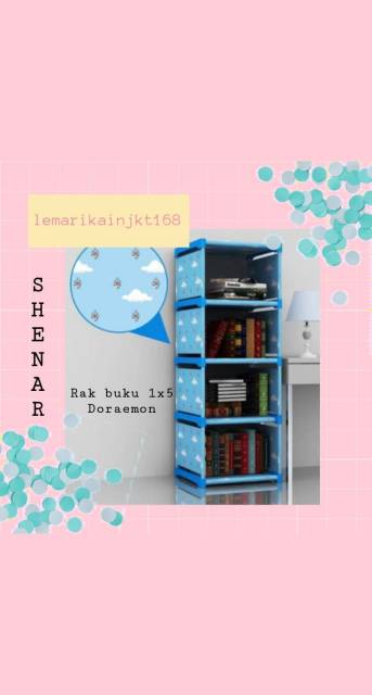 SHENAR COD RAK BUKU 1X5 Serbaguna RAK BUKU 5 SUSUN RAK MAINAN RAK BARANG MUDAH BONGKAR PASANG/RAK BUKU PORTABLE SERBAGUNA