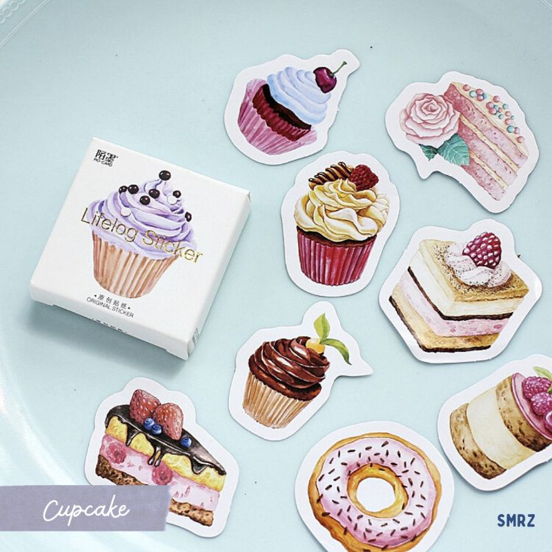 

Cupcake Sticker Piece - Stiker Ecer Kue Tart Manis / Donut / Cake Slices