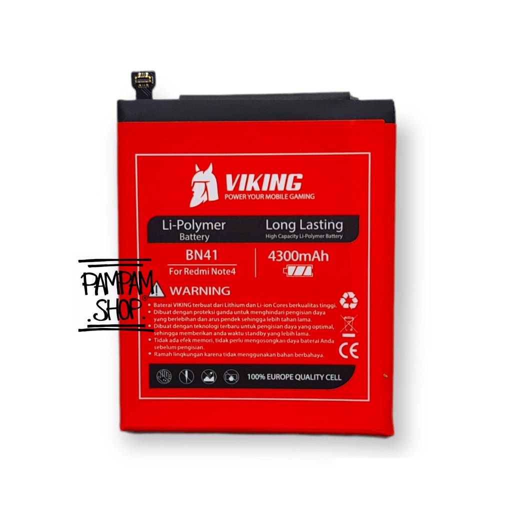 Baterai VIKING Double Power Original XiaoMi Redmi Note 4 4X BN41 Mediatek Batre Batrai Battery Ori