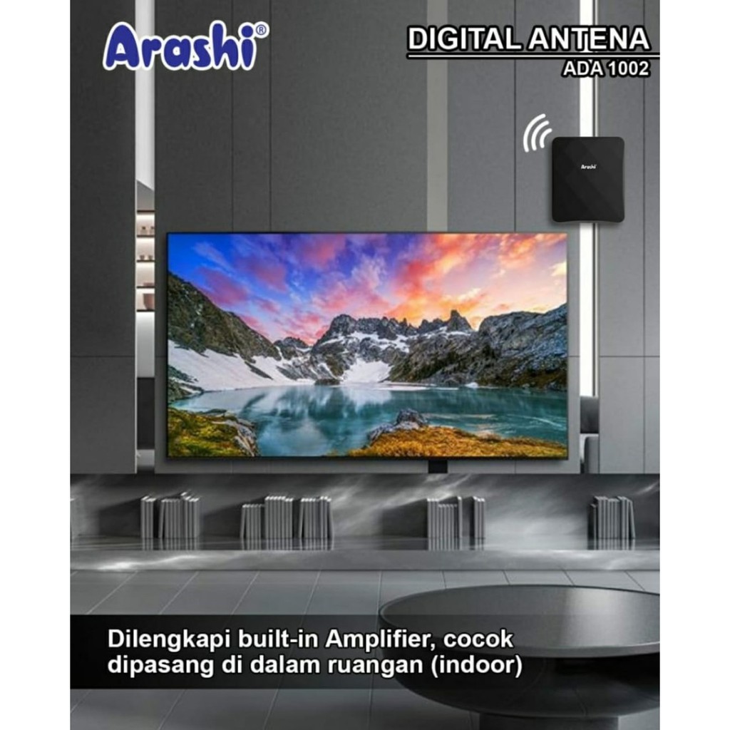 Antena Tv Digital ARASHI ADA 1002 Super Jernih Outdoor Indoor High Gain Antene Antenna Booster Murah