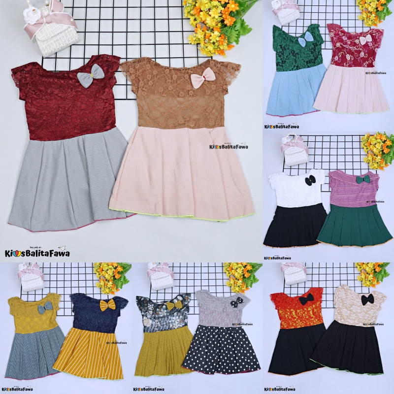 Dress Adiva Bayi - 4 Tahun / Dres Brukat Kensi bayi Perempuan Gaun Pesta Balita Baju Kids Import