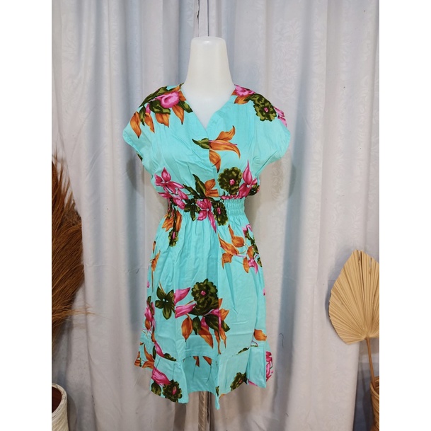 DASTER MINI MOZA RAMPEL BUSUI FRIENDLY MOTIF-Daun Bunga Toska