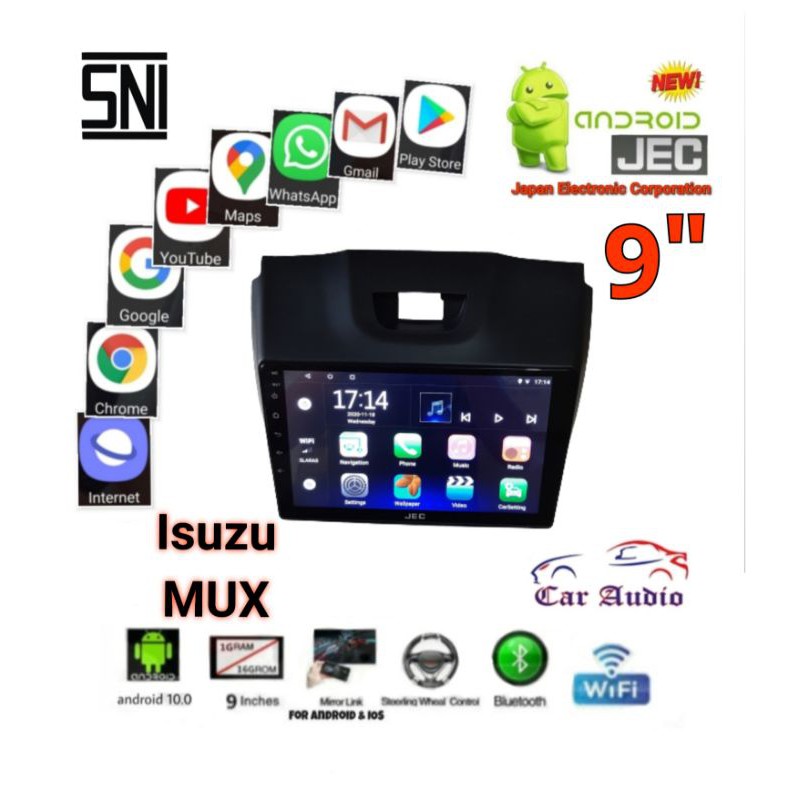 Head Unit Android isuzu Mux Double din isuzu Mux Android 9 inchi MUX