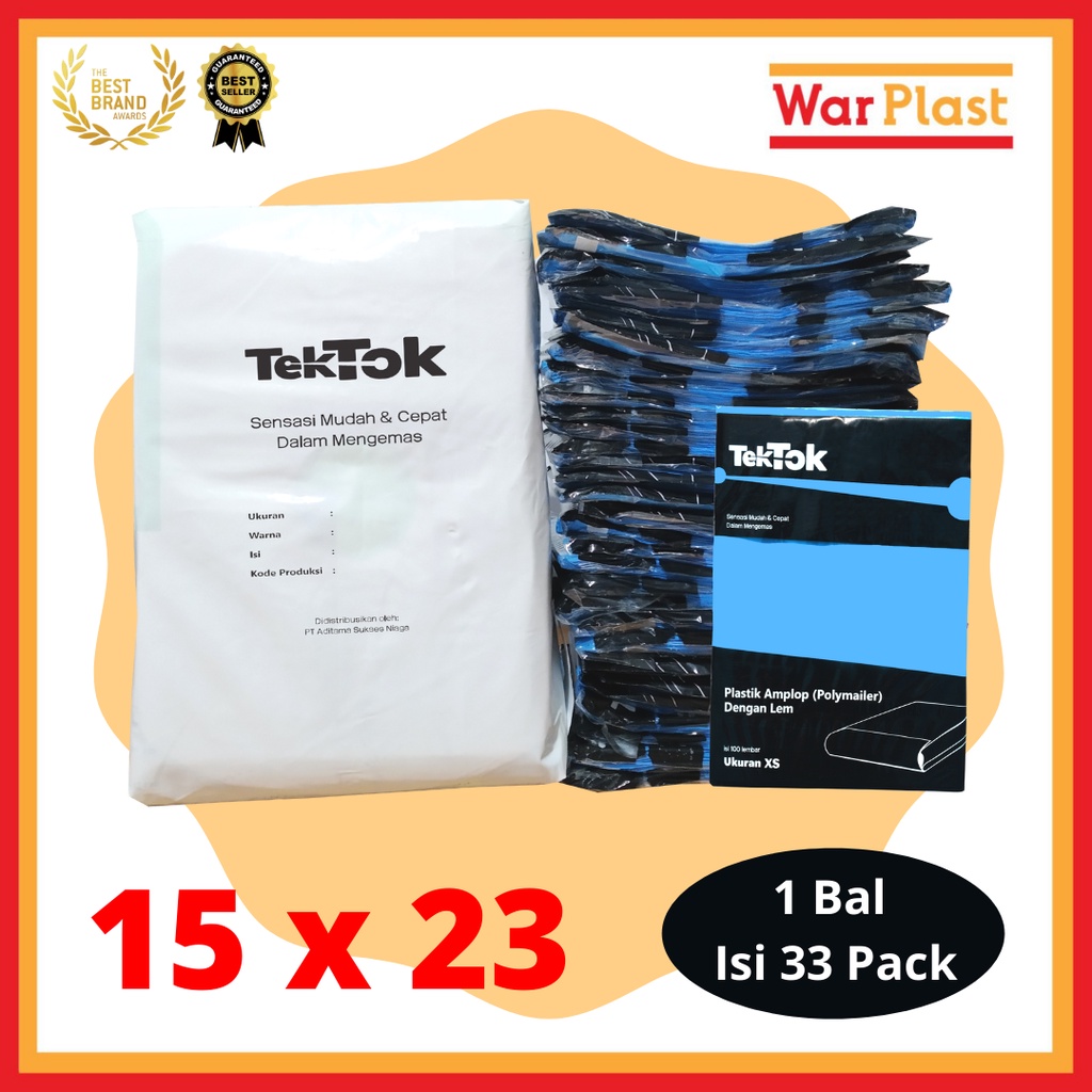 Plastik Polymailer Amplop Plastik Packing TekTok - Uk XS 15x23 - Biru